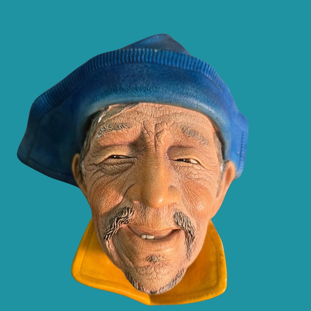 Bossons Chalkware Character "Sardinian‎ Man" Wall Mask Made In England Vintage